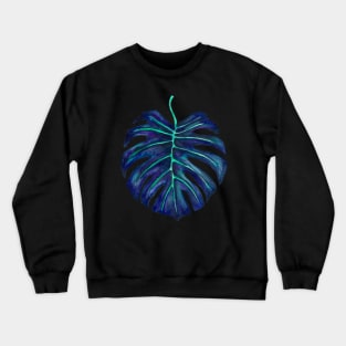 Blue monstera leaf Crewneck Sweatshirt